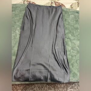 Elegant Gray Satin Skirt